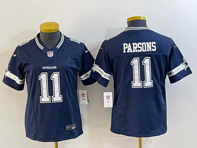 Women%27s Dallas Cowboys #11 Micah Parsons Navy 2023 F.U.S.E. Limited Stitched Jersey(Run Small)